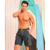 imageSILKWORLD Mens Swim Trunks with Compression Liner Quick Dry Bathing Suits 9 Inch Swimming Shorts with Cargo PocketsDark Grey