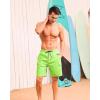 imageSILKWORLD Mens Swim Trunks with Compression Liner Quick Dry Bathing Suits 9 Inch Swimming Shorts with Cargo PocketsFluorescent Green