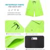 imageSILKWORLD Mens Swim Trunks with Compression Liner Quick Dry Bathing Suits 9 Inch Swimming Shorts with Cargo PocketsFluorescent Green