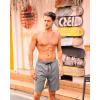 imageSILKWORLD Mens Swim Trunks with Compression Liner Quick Dry Bathing Suits 9 Inch Swimming Shorts with Cargo PocketsGrey