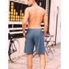 imageSILKWORLD Mens Swim Trunks with Compression Liner Quick Dry Bathing Suits 9 Inch Swimming Shorts with Cargo PocketsGrey Blue