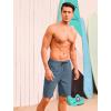imageSILKWORLD Mens Swim Trunks with Compression Liner Quick Dry Bathing Suits 9 Inch Swimming Shorts with Cargo PocketsGrey Blue