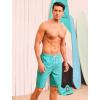 imageSILKWORLD Mens Swim Trunks with Compression Liner Quick Dry Bathing Suits 9 Inch Swimming Shorts with Cargo PocketsLake Green