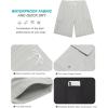 imageSILKWORLD Mens Swim Trunks with Compression Liner Quick Dry Bathing Suits 9 Inch Swimming Shorts with Cargo PocketsLight Grey