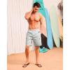 imageSILKWORLD Mens Swim Trunks with Compression Liner Quick Dry Bathing Suits 9 Inch Swimming Shorts with Cargo PocketsLight Grey