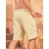 imageSILKWORLD Mens Swim Trunks with Compression Liner Quick Dry Bathing Suits 9 Inch Swimming Shorts with Cargo PocketsLight Khaki