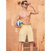 imageSILKWORLD Mens Swim Trunks with Compression Liner Quick Dry Bathing Suits 9 Inch Swimming Shorts with Cargo PocketsLight Khaki