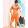 imageSILKWORLD Mens Swim Trunks with Compression Liner Quick Dry Bathing Suits 9 Inch Swimming Shorts with Cargo PocketsOrange