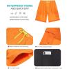 imageSILKWORLD Mens Swim Trunks with Compression Liner Quick Dry Bathing Suits 9 Inch Swimming Shorts with Cargo PocketsOrange