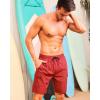 imageSILKWORLD Mens Swim Trunks with Compression Liner Quick Dry Bathing Suits 9 Inch Swimming Shorts with Cargo PocketsRed