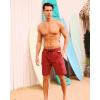 imageSILKWORLD Mens Swim Trunks with Compression Liner Quick Dry Bathing Suits 9 Inch Swimming Shorts with Cargo PocketsRed