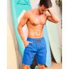 imageSILKWORLD Mens Swim Trunks with Compression Liner Quick Dry Bathing Suits 9 Inch Swimming Shorts with Cargo PocketsSea Blue