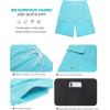 imageSILKWORLD Mens Swim Trunks with Compression Liner Quick Dry Bathing Suits 9 Inch Swimming Shorts with Cargo PocketsSky Blue