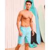 imageSILKWORLD Mens Swim Trunks with Compression Liner Quick Dry Bathing Suits 9 Inch Swimming Shorts with Cargo PocketsSky Blue