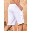 imageSILKWORLD Mens Swim Trunks with Compression Liner Quick Dry Bathing Suits 9 Inch Swimming Shorts with Cargo PocketsWhite
