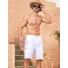 imageSILKWORLD Mens Swim Trunks with Compression Liner Quick Dry Bathing Suits 9 Inch Swimming Shorts with Cargo PocketsWhite