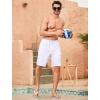 imageSILKWORLD Mens Swim Trunks with Compression Liner Quick Dry Bathing Suits 9 Inch Swimming Shorts with Cargo PocketsWhite