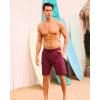 imageSILKWORLD Mens Swim Trunks with Compression Liner Quick Dry Bathing Suits 9 Inch Swimming Shorts with Cargo PocketsWine Red