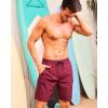 imageSILKWORLD Mens Swim Trunks with Compression Liner Quick Dry Bathing Suits 9 Inch Swimming Shorts with Cargo PocketsWine Red