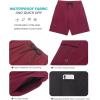 imageSILKWORLD Mens Swim Trunks with Compression Liner Quick Dry Bathing Suits 9 Inch Swimming Shorts with Cargo PocketsWine Red