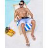 imageSILKWORLD Mens Swim Trunks with Compression Liner Quick Dry Bathing Suits 9 Inch Swimming Shorts with Cargo PocketsZ0 Black Grey White Gradient