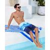 imageSILKWORLD Mens Swim Trunks with Compression Liner Quick Dry Bathing Suits 9 Inch Swimming Shorts with Cargo PocketsZ0 Blue Gradient