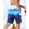 imageSILKWORLD Mens Swim Trunks with Compression Liner Quick Dry Bathing Suits 9 Inch Swimming Shorts with Cargo PocketsZ0 Blue Gradient