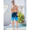 imageSILKWORLD Mens Swim Trunks with Compression Liner Quick Dry Bathing Suits 9 Inch Swimming Shorts with Cargo PocketsZ0 Blue Leaf