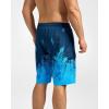 imageSILKWORLD Mens Swim Trunks with Compression Liner Quick Dry Bathing Suits 9 Inch Swimming Shorts with Cargo PocketsZ0 Blue Leaf