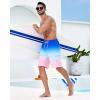 imageSILKWORLD Mens Swim Trunks with Compression Liner Quick Dry Bathing Suits 9 Inch Swimming Shorts with Cargo PocketsZ0 Blue Pink Gradient
