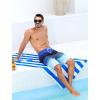 imageSILKWORLD Mens Swim Trunks with Compression Liner Quick Dry Bathing Suits 9 Inch Swimming Shorts with Cargo PocketsZ0 Gradient Black Blue Stripes