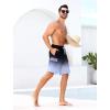 imageSILKWORLD Mens Swim Trunks with Compression Liner Quick Dry Bathing Suits 9 Inch Swimming Shorts with Cargo PocketsZ0 Gradient Black Grey
