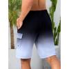 imageSILKWORLD Mens Swim Trunks with Compression Liner Quick Dry Bathing Suits 9 Inch Swimming Shorts with Cargo PocketsZ0 Gradient Black Grey
