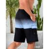 imageSILKWORLD Mens Swim Trunks with Compression Liner Quick Dry Bathing Suits 9 Inch Swimming Shorts with Cargo PocketsZ0 Gradient Black Grey Blue