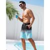 imageSILKWORLD Mens Swim Trunks with Compression Liner Quick Dry Bathing Suits 9 Inch Swimming Shorts with Cargo PocketsZ0 Gradient Navy
