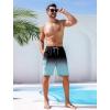 imageSILKWORLD Mens Swim Trunks with Compression Liner Quick Dry Bathing Suits 9 Inch Swimming Shorts with Cargo PocketsZ0 Gradient Navy