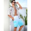 imageSILKWORLD Mens Swim Trunks with Compression Liner Quick Dry Bathing Suits 9 Inch Swimming Shorts with Cargo PocketsZ0 Gradient White Blue