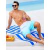 imageSILKWORLD Mens Swim Trunks with Compression Liner Quick Dry Bathing Suits 9 Inch Swimming Shorts with Cargo PocketsZ0 Gradient White Blue