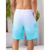 imageSILKWORLD Mens Swim Trunks with Compression Liner Quick Dry Bathing Suits 9 Inch Swimming Shorts with Cargo PocketsZ0 Gradient White Blue