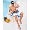 imageSILKWORLD Mens Swim Trunks with Compression Liner Quick Dry Bathing Suits 9 Inch Swimming Shorts with Cargo PocketsZ0 Grey Gradient