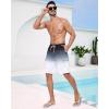 imageSILKWORLD Mens Swim Trunks with Compression Liner Quick Dry Bathing Suits 9 Inch Swimming Shorts with Cargo PocketsZ0 Grey Gradient