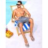 imageSILKWORLD Mens Swim Trunks with Compression Liner Quick Dry Bathing Suits 9 Inch Swimming Shorts with Cargo PocketsZ0 Grey Leaf