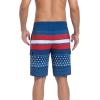 imageSILKWORLD Mens Swim Trunks with Compression Liner Quick Dry Bathing Suits 9 Inch Swimming Shorts with Cargo PocketsZ0 Us Flag Blue Red White