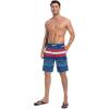 imageSILKWORLD Mens Swim Trunks with Compression Liner Quick Dry Bathing Suits 9 Inch Swimming Shorts with Cargo PocketsZ0 Us Flag Blue Red White