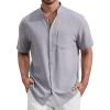 imageSILKWORLD Hawaiian Shirt for Men Regular Fit Short Sleeve Mens Beach Shirts Vacation Print Casual ShirtsGrey