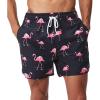 imageSILKWORLD Mens Swim Trunks Quick Dry Shorts with PocketsApink FlamingoBlack
