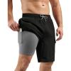 imageSILKWORLD Mens Swim Trunks with Compression Liner Quick Dry Bathing Suits 9 Inch Swimming Shorts with Cargo PocketsA0 Blackgrey Liner