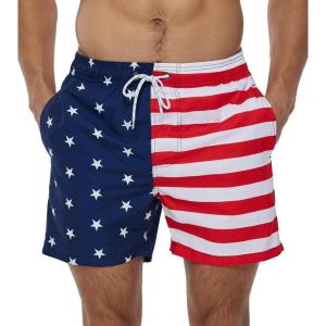 imageSILKWORLD Mens Swim Trunks Quick Dry Shorts with PocketsNavyflag