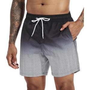 imageSILKWORLD Mens Swim Trunks Quick Dry Shorts with PocketsRipple Gradient