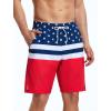 imageSILKWORLD Mens Swim Trunks Quick Dry Bathing Suit Board Swimming Shorts with Zipper Pockets and Compression LinerAmerican Flagred